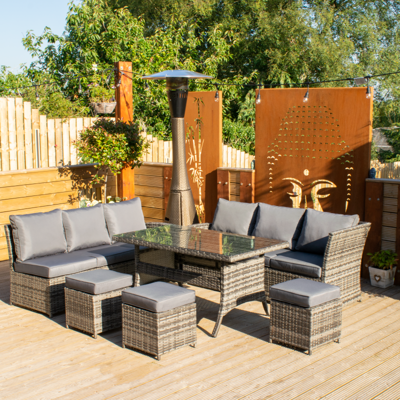 Rattan 9 Seat Outdoor Sofa Dining Set