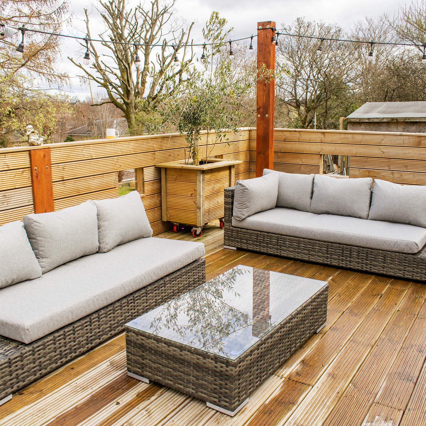 Orlo 6 Seat Rattan Corner Sofa Set with Coffee Table