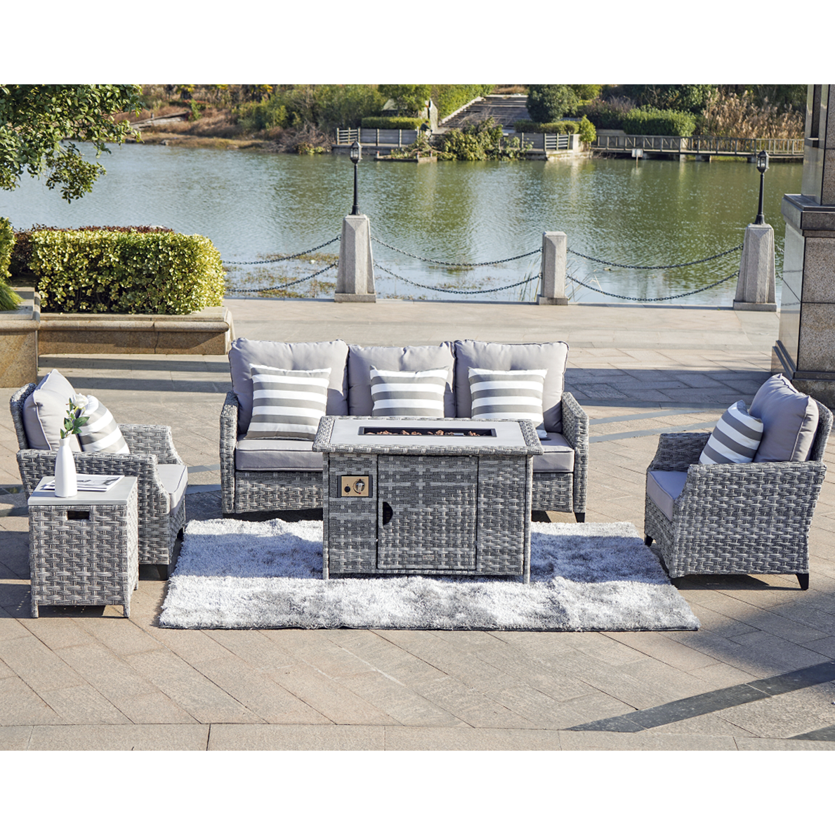 5 seater garden discount sofa