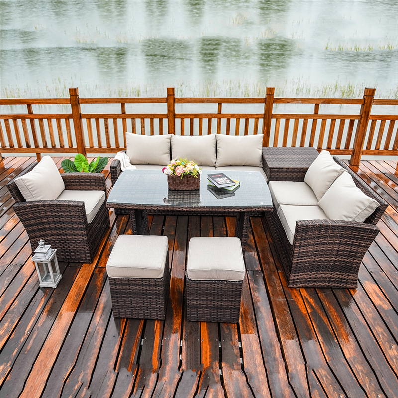 Outdoor corner sofa with dining table hotsell