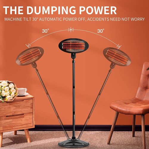 Love Burn 2000W Electric Quartz Patio Heater, Freestanding Portable Heater, Indoor or Outdoor Use
