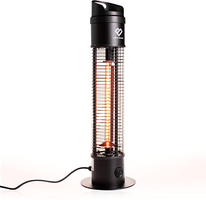 Love Burn 1200W Portable Electric Patio Heater, Tabletop Freestanding Tower Heater