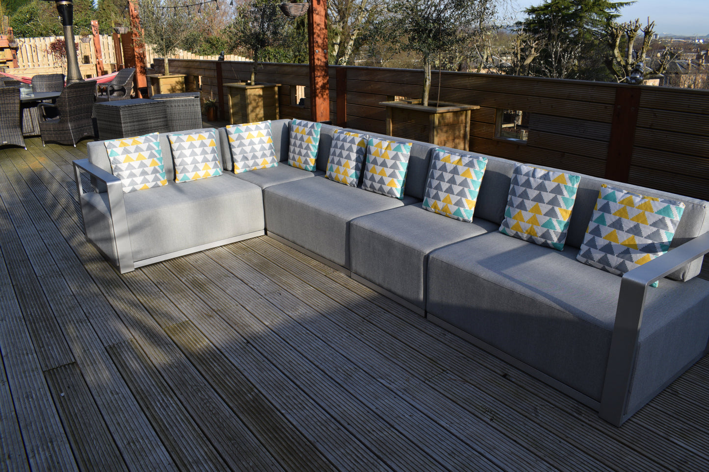 Oslo 9 Seat Aluminium Outdoor Sofa Dining Set