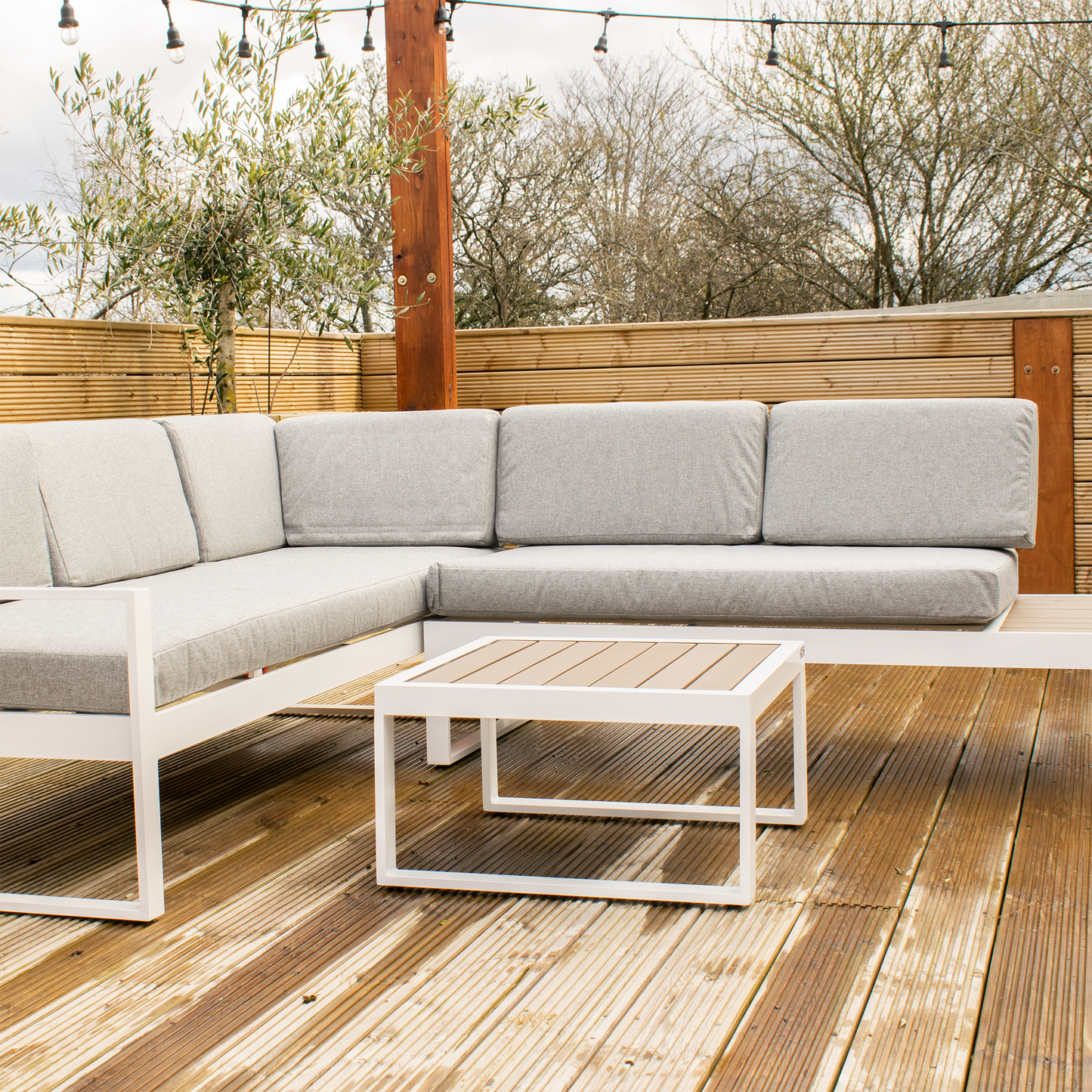 Sky – 6 Seat Aluminium Corner Sofa Set With Coffee Table