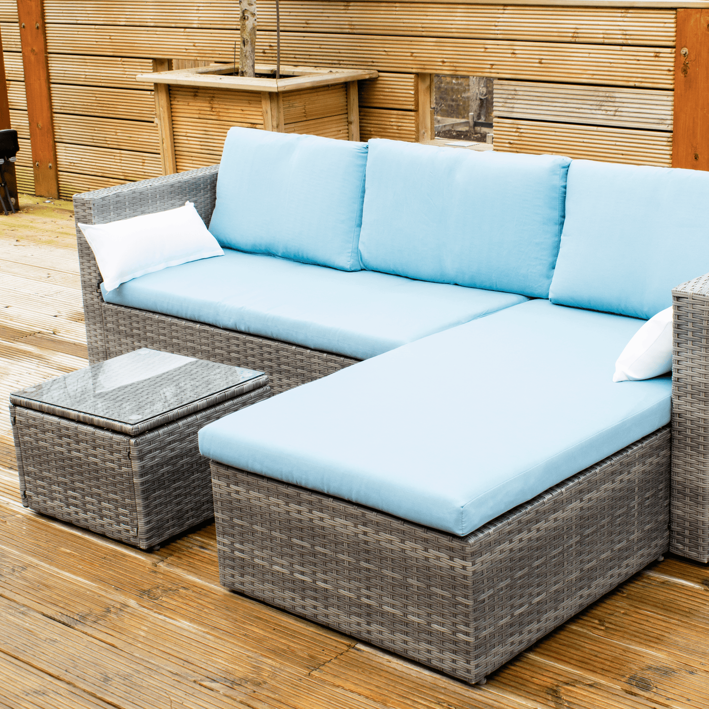 3 Seat Wicker Lounge Sofa Dining Set