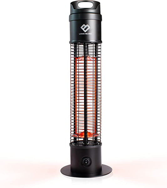 Love Burn 1200W Portable Electric Patio Heater, Tabletop Freestanding Tower Heater
