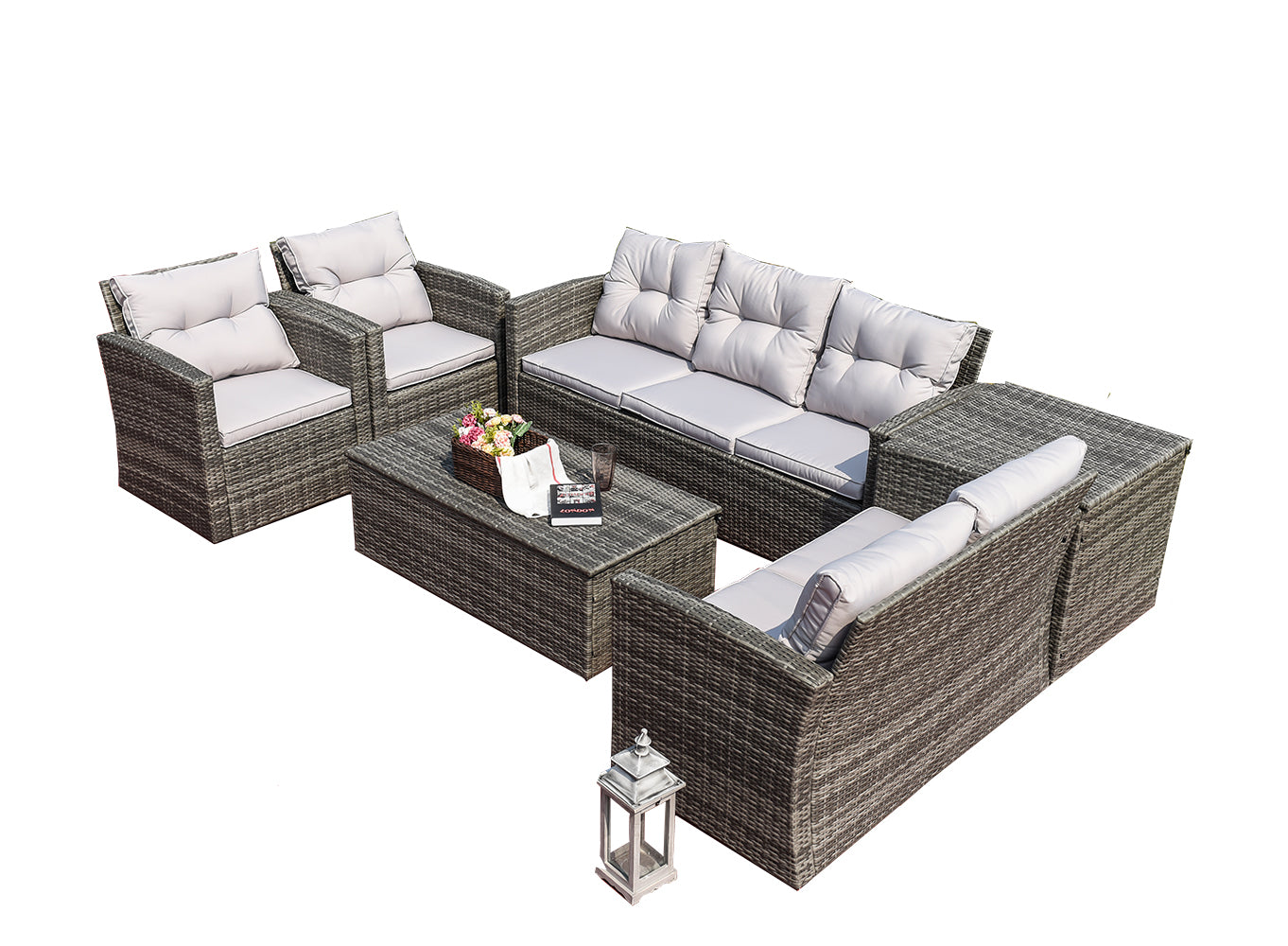 Rattan 7 Seat Outdoor Sofa Dining Set