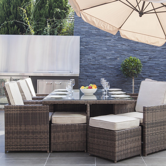 Rattan 11 Piece Outdoor Dining Set