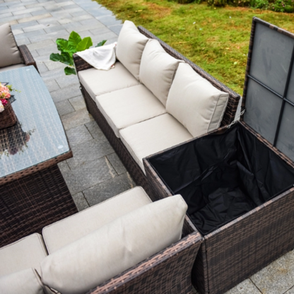 Rattan 8 Seat Outdoor Corner Sofa Dining Set