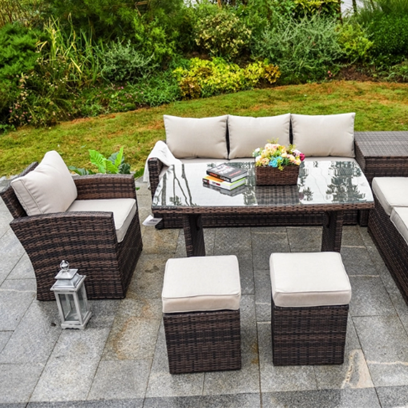 8 seater top rattan corner sofa