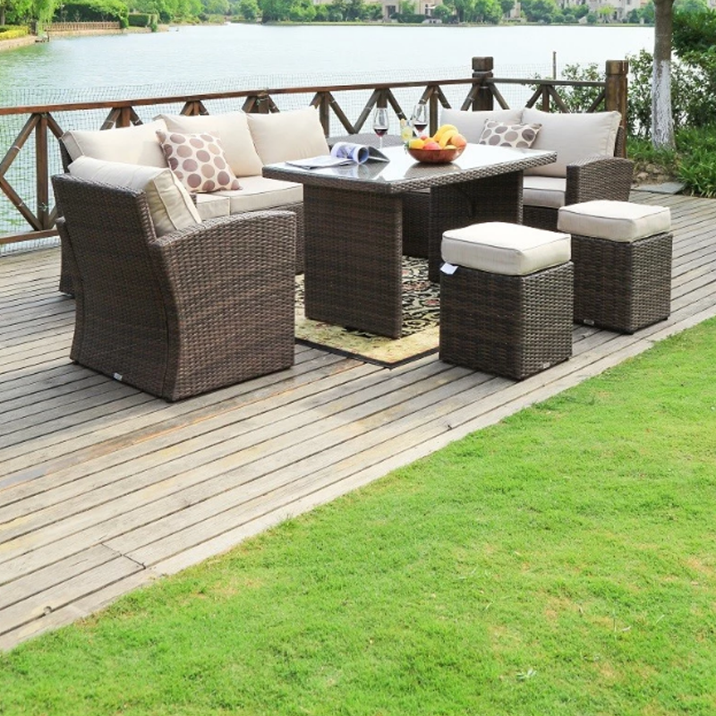 Rattan 8 Seat Outdoor Corner Sofa Dining Set