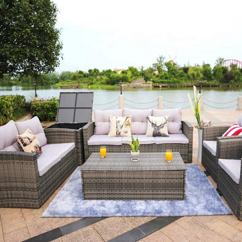 Rattan garden furniture sofa dining set deals