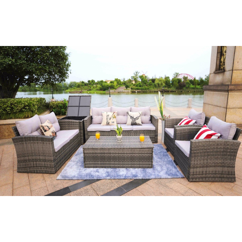 Rattan 7 Seat Outdoor Sofa Dining Set vivaamors